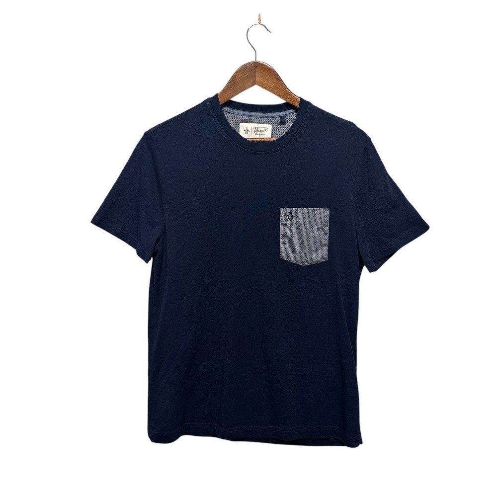 An Original Penguin by Munsingwear T-Shirt Mens Size Large‎ Blue Pocket Cotton